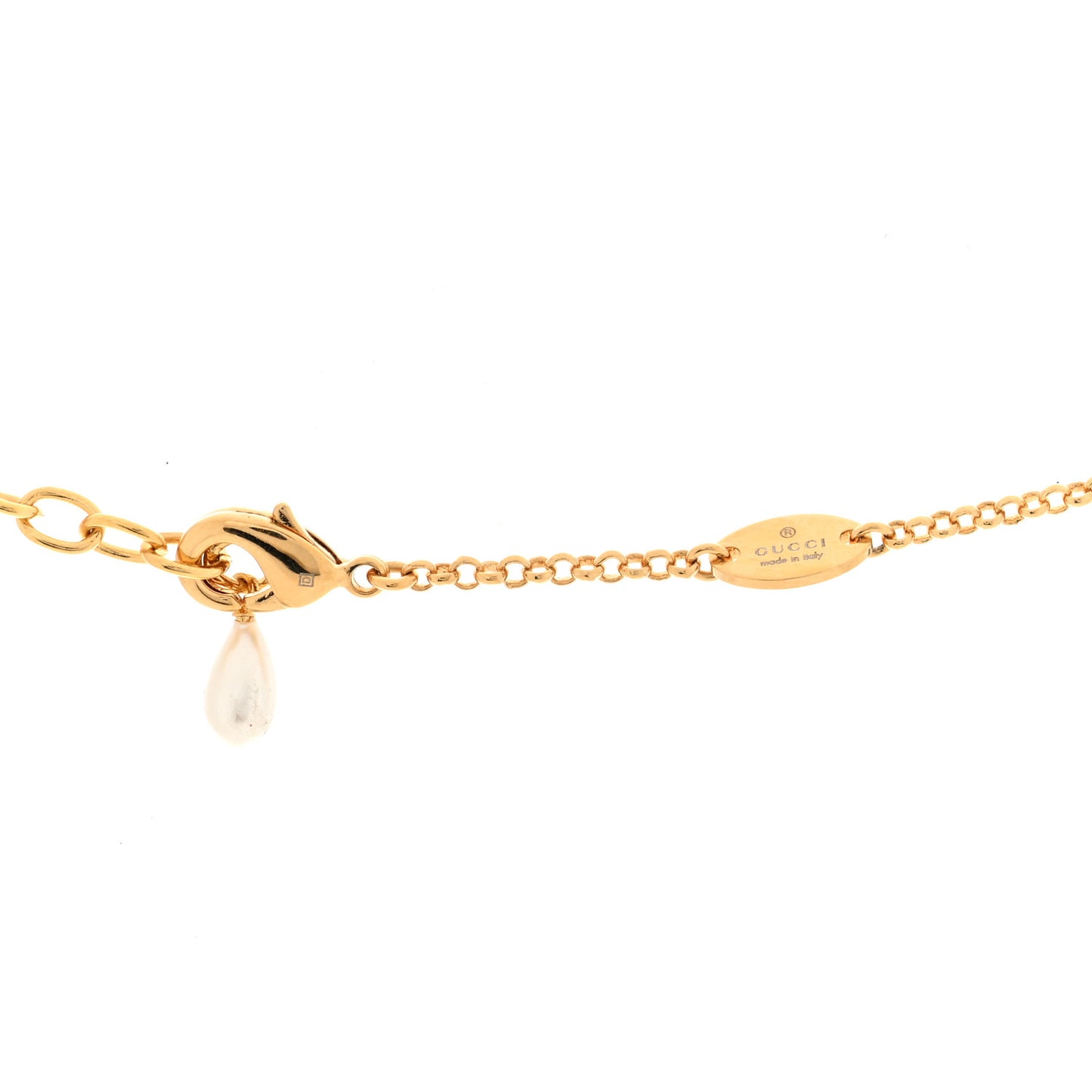 Pearl Double G Marmont Necklace Gold