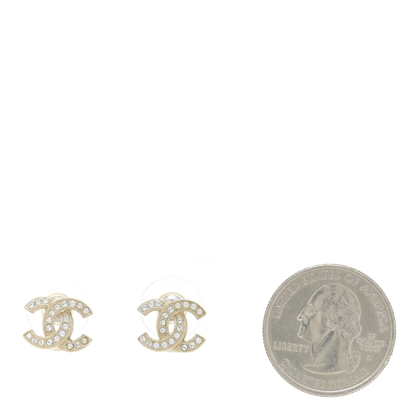 Crystal CC Earrings Gold