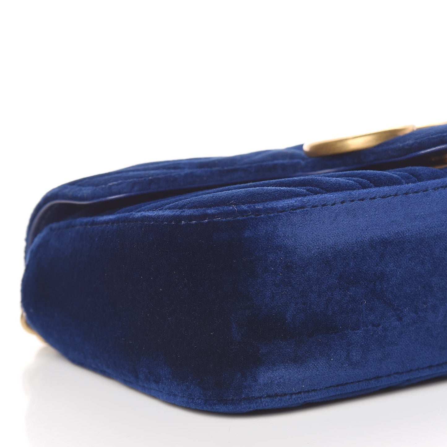 Velvet Matelasse Mini GG Marmont Shoulder Bag Cobalt Blue
