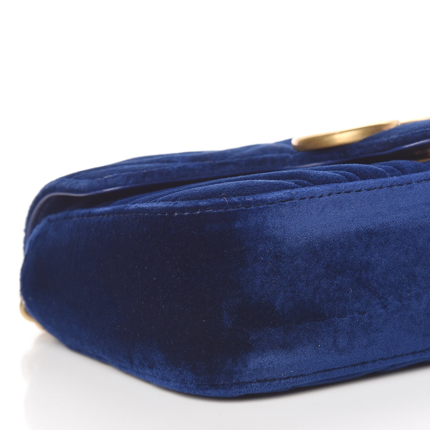 Gucci Velvet Matelasse Mini GG Marmont Shoulder Bag Cobalt Blue 6 of 10