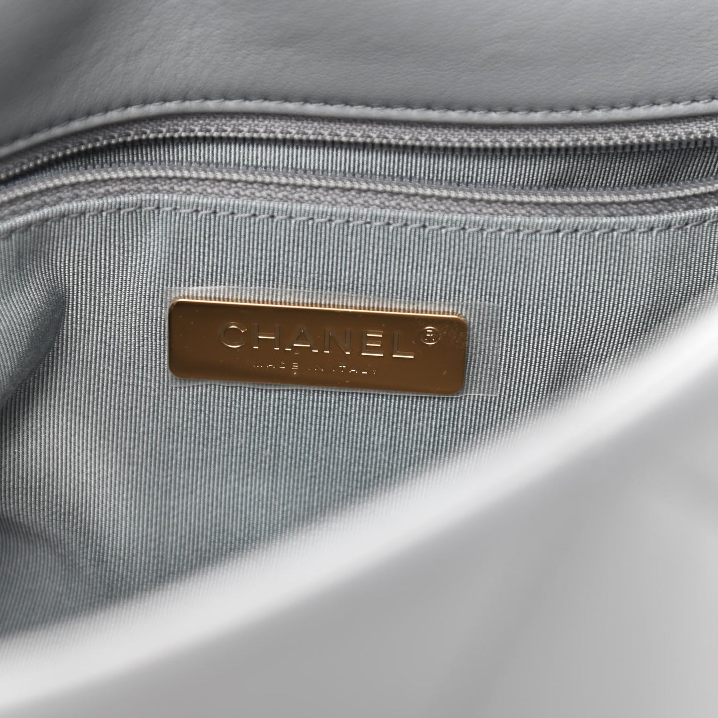 Lambskin Quilted Large Chanel 19 Flap Grey