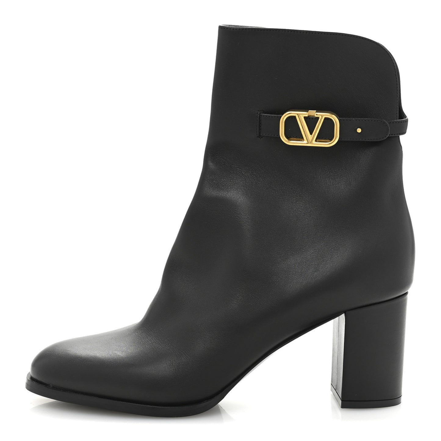 Calfskin VLogo 70mm Ankle Boots 38.5  Black