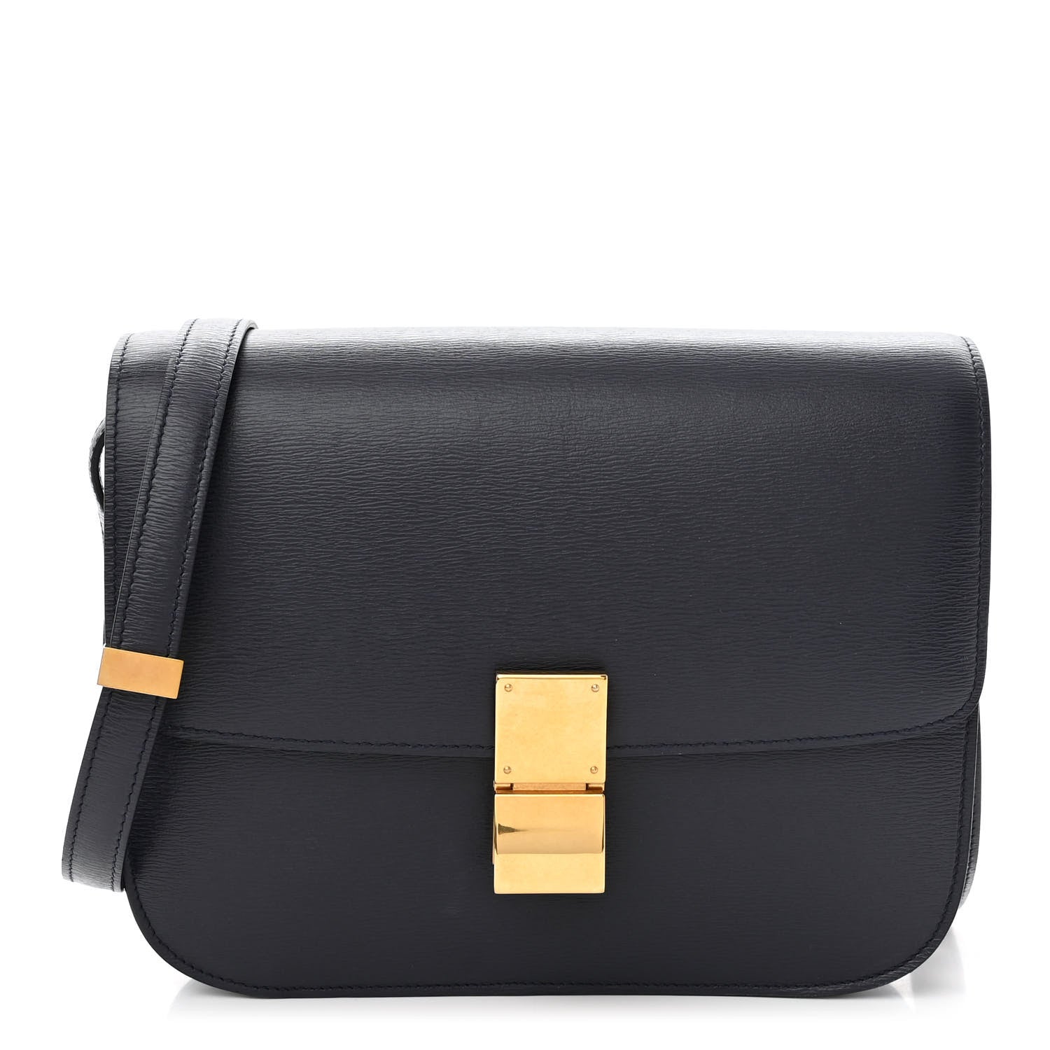 Celine Liege Calfskin Medium Classic Box Flap Bag Dark Blue 1 of 13