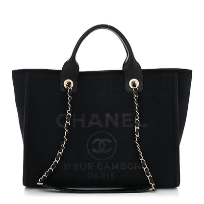 Chanel Mixed Fibers Small Deauville Tote Black 1 of 12