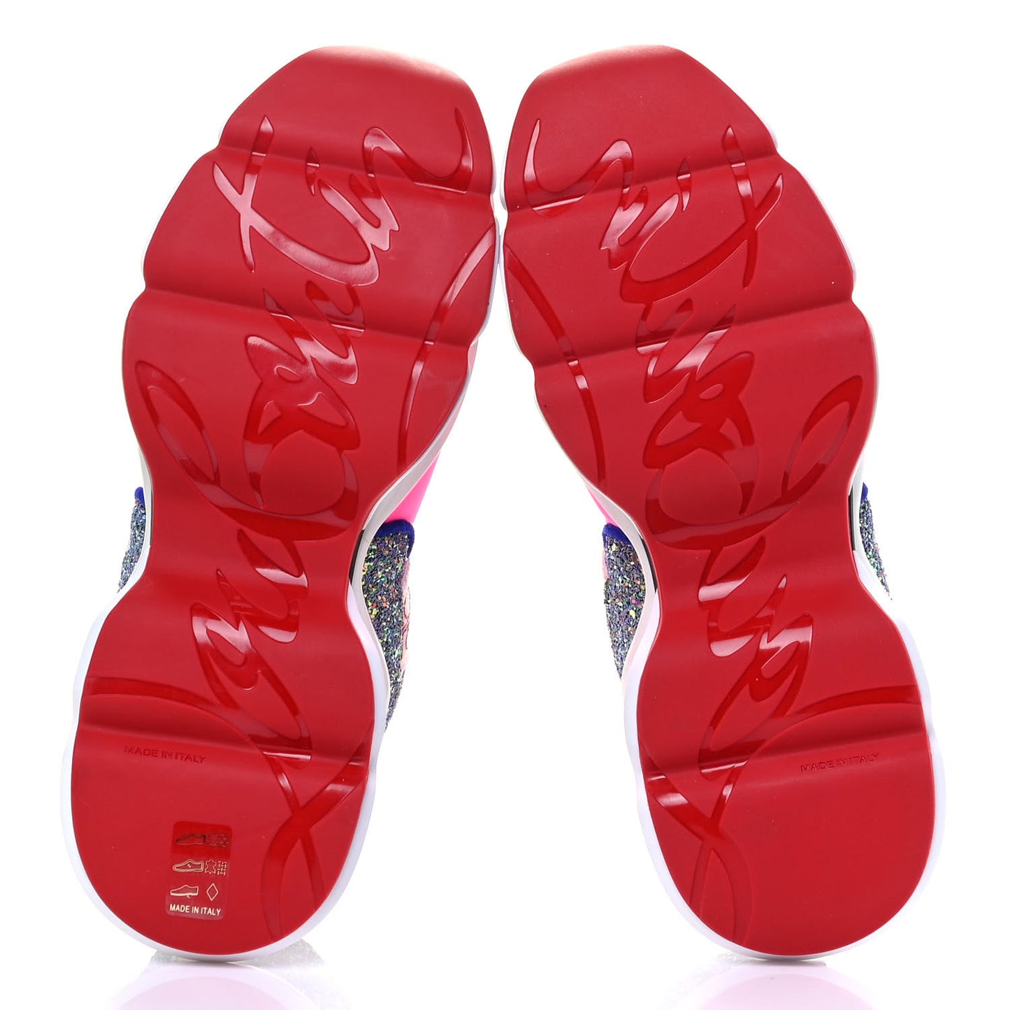 Neoprene Glitter Lipsyrun Flat Sneaker 35.5 Rose Fluo