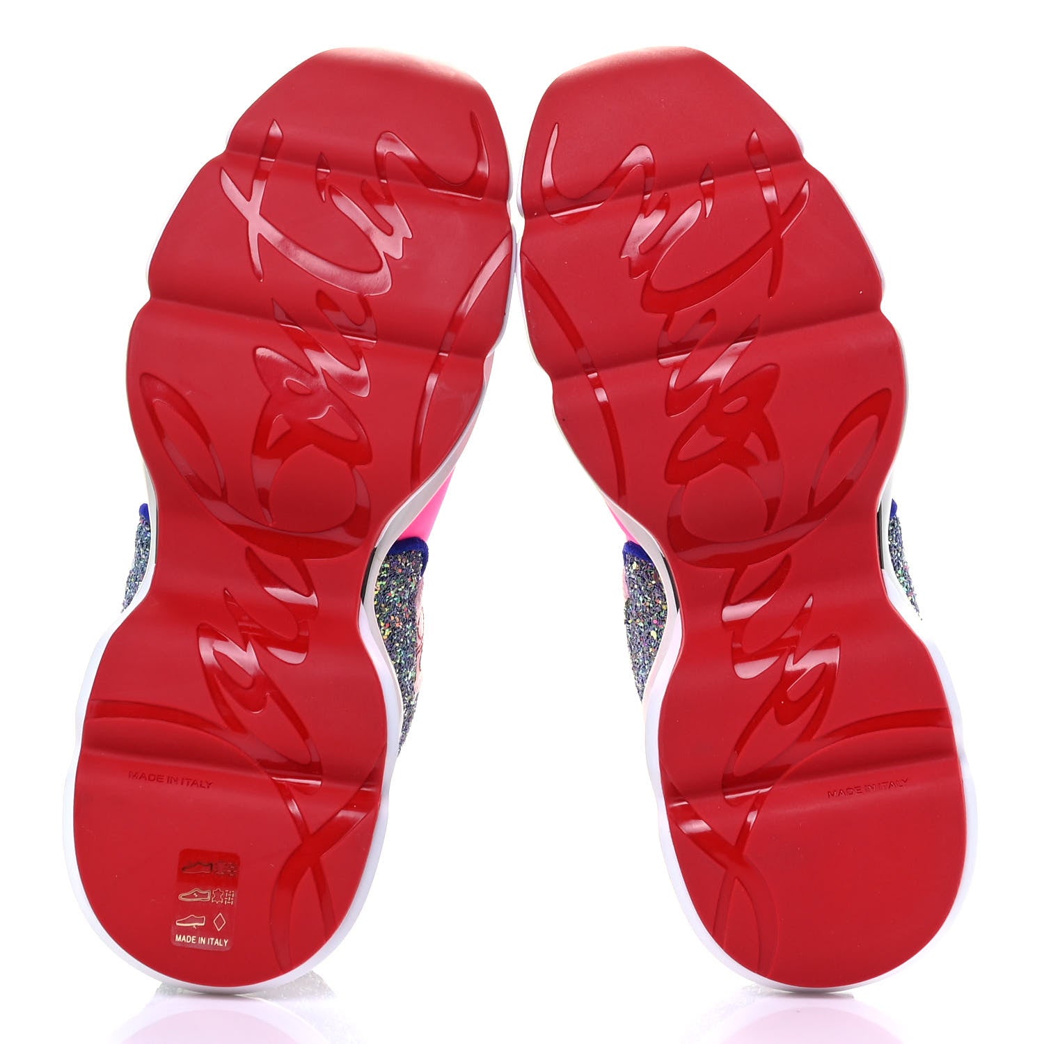 Christian Louboutin Neoprene Glitter Lipsyrun Flat Sneaker 35.5 Rose Fluo 4 of 5