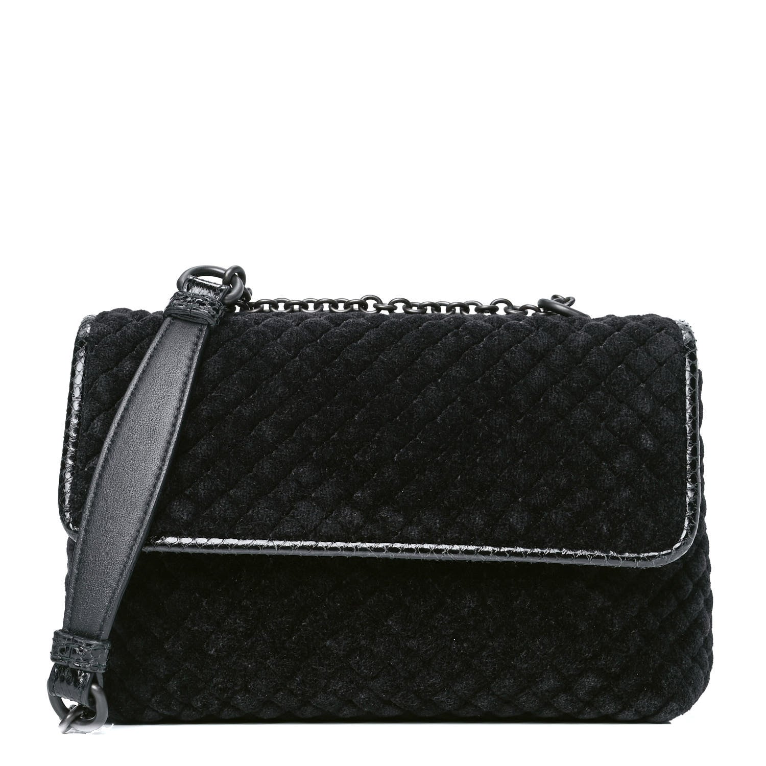 Bottega Veneta Velvet Ayers Baby Olimpia Shoulder Bag Black 1 of 6
