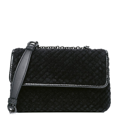 Bottega Veneta Velvet Ayers Baby Olimpia Shoulder Bag Black 1 of 6