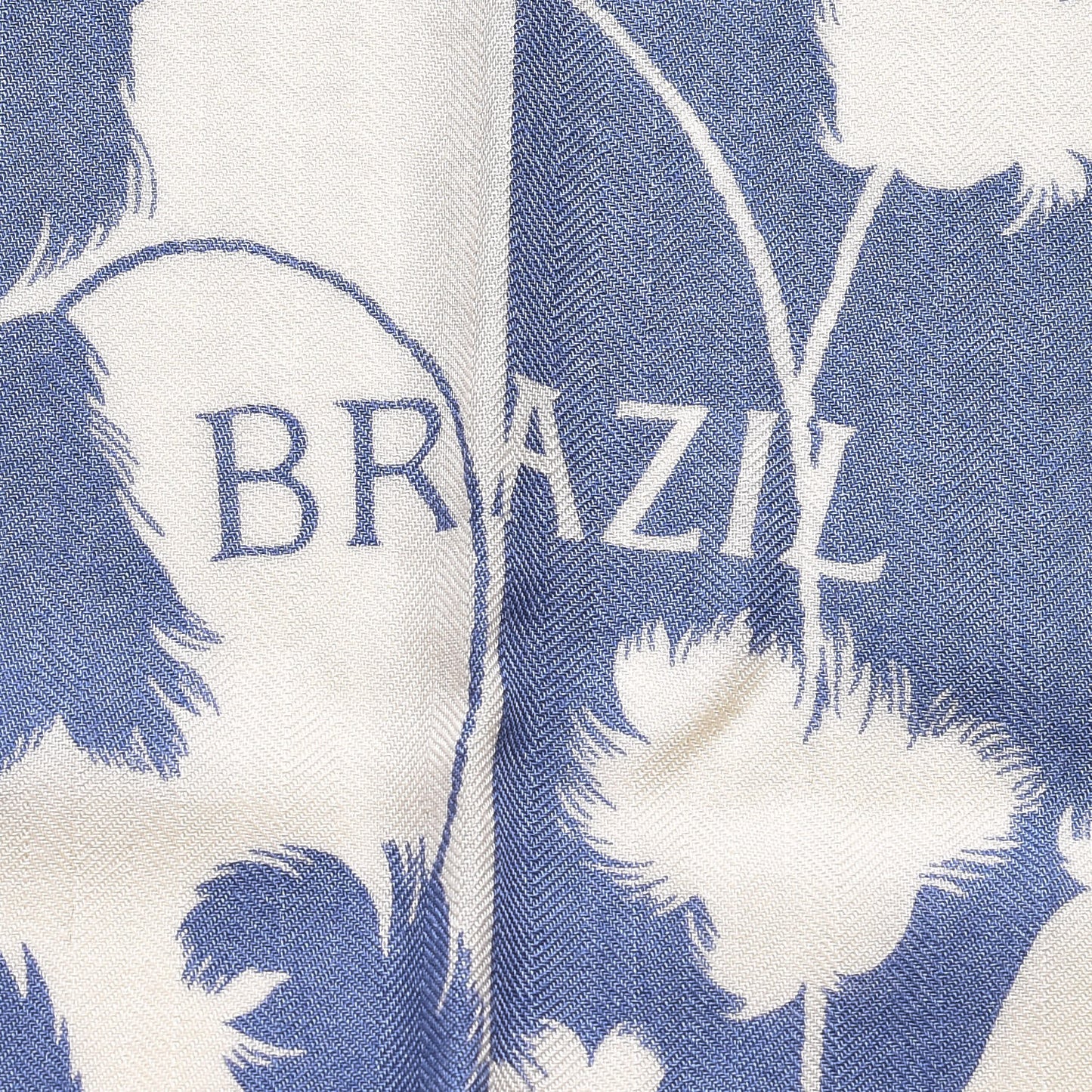 Cashmere Silk Brazil Tattoo Shawl 140 Bleu Lavande Blanc