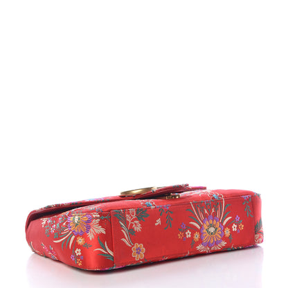 Gucci Jacquard Matelasse Floral Medium GG Marmont Shoulder Bag Red 4 of 17