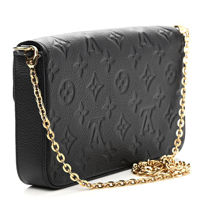 Louis Vuitton Empreinte Pochette Felicie Chain Wallet Black 3 of 9