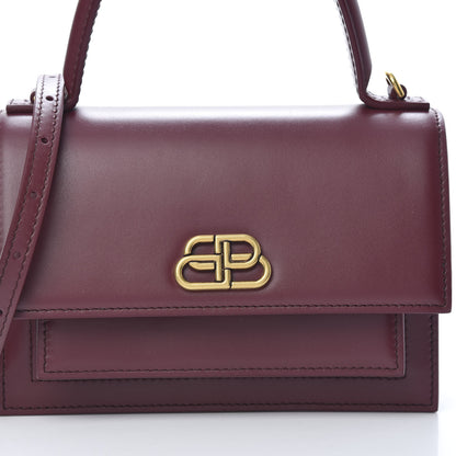 Balenciaga Box Calfskin XS Sharp Top Handle Bag Burgundy 7 of 9