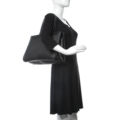 Chanel Calfskin Chevron Quilted Boy Shopping Tote Black 2 of 7
