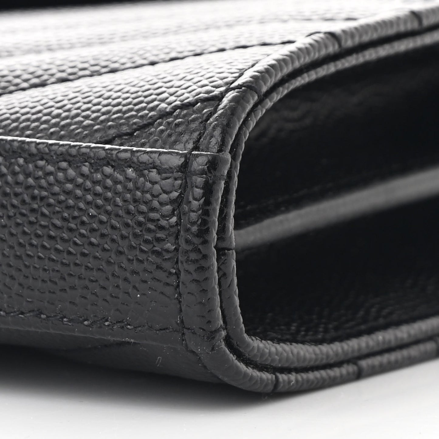 Grain De Poudre Matelasse Chevron Monogram Chain Wallet Black