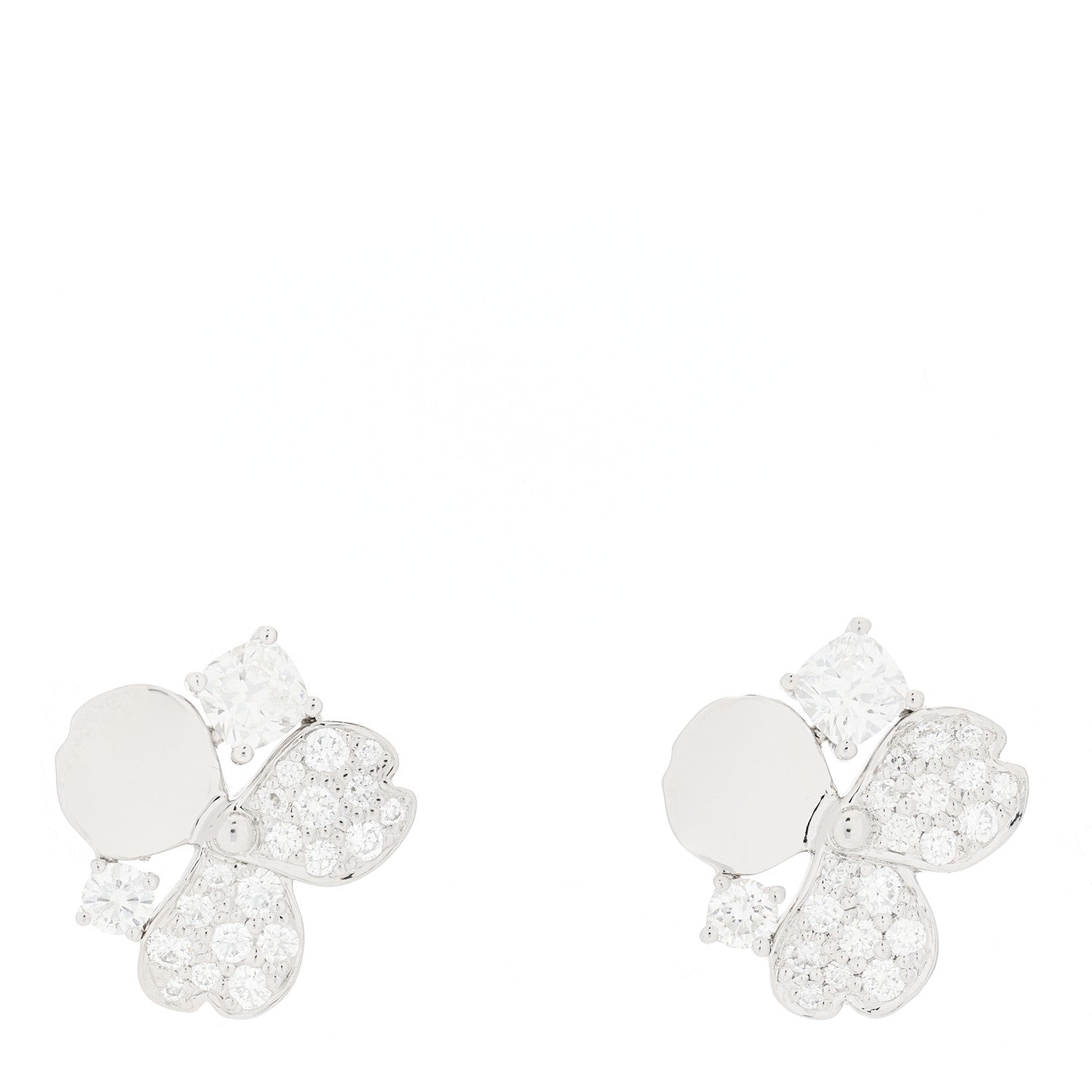Tiffany Platinum Diamond Paper Flowers Cluster Earrings 1 of 3