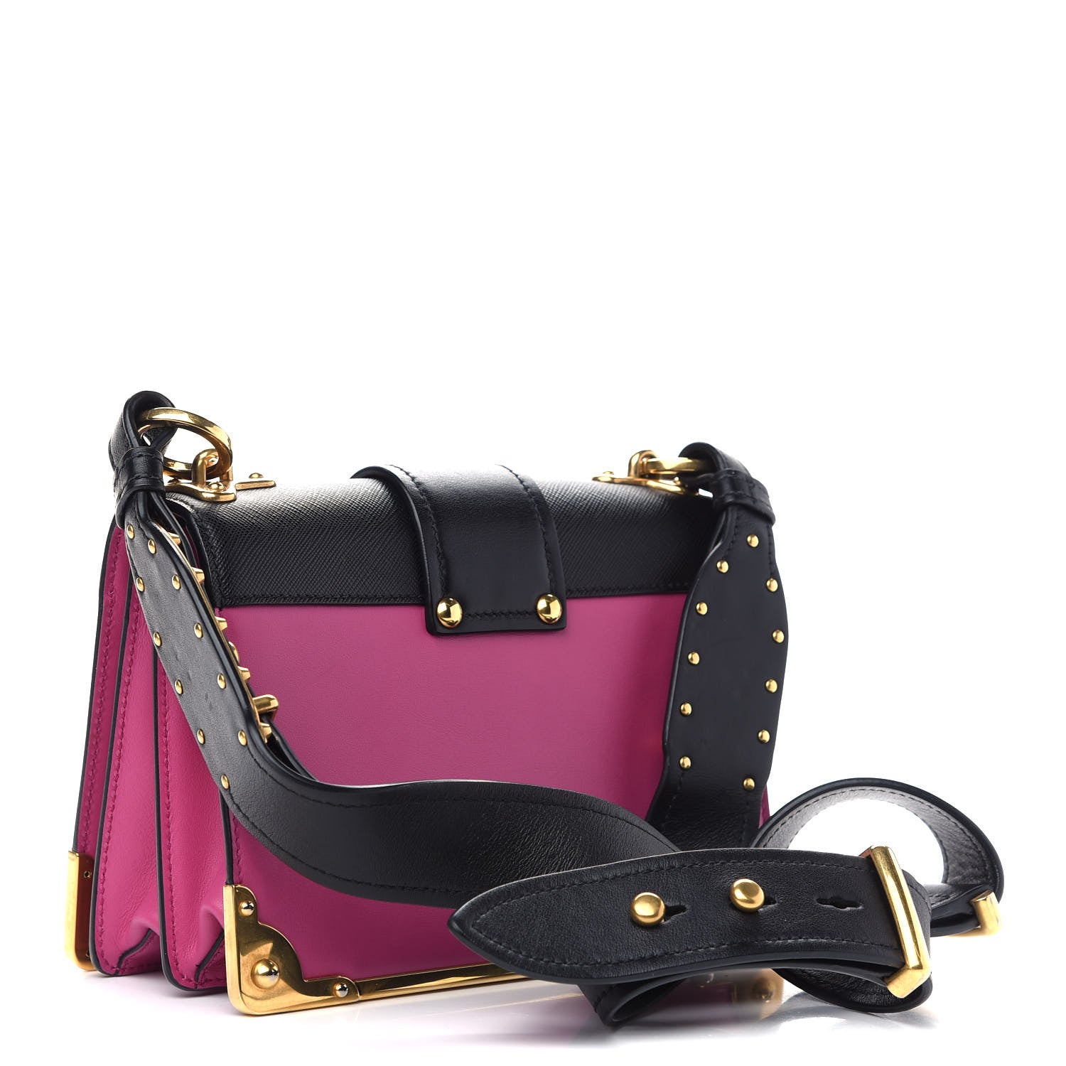 Prada City Calf Saffiano Cahier Bag Geranio Black 3 of 9