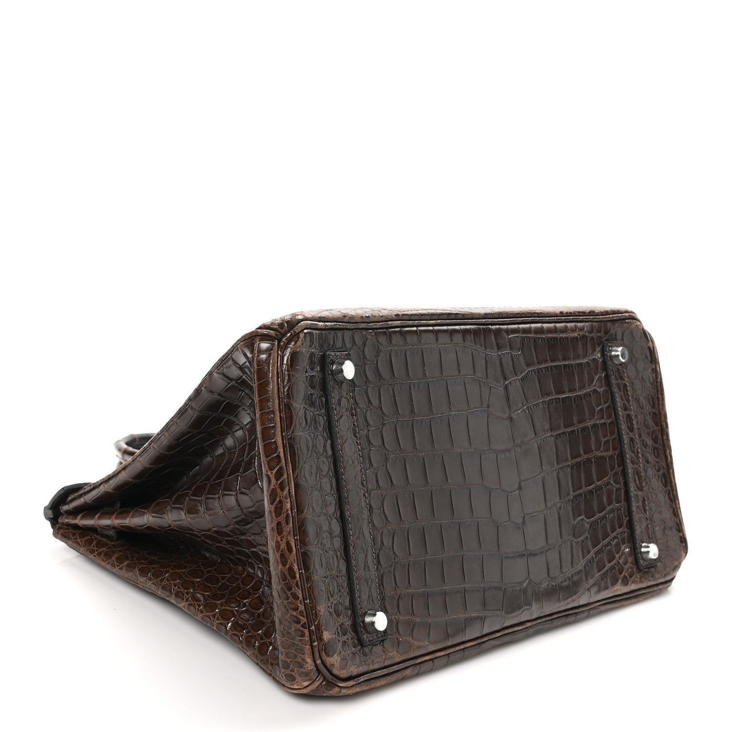 Hermes Shiny Porosus Crocodile Birkin 35 Havane 4 of 10