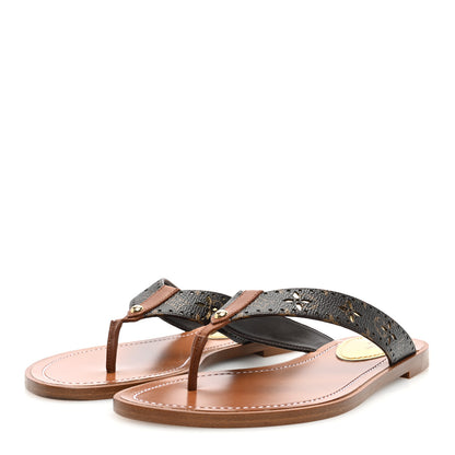Louis Vuitton Monogram Sunny Flat Thong Sandals 37 Brown 2 of 7