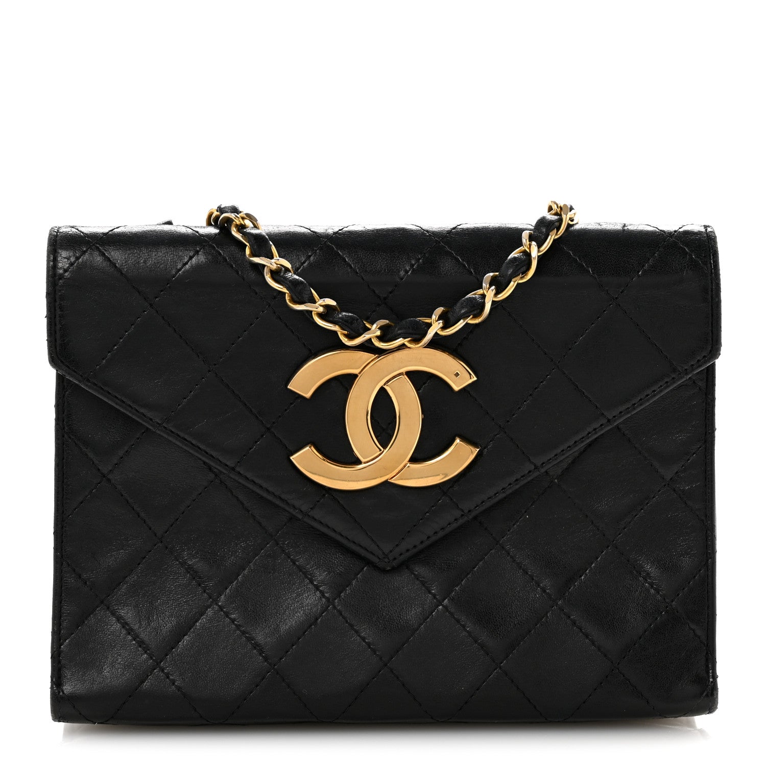 Chanel Lambskin Quilted Envelope Flap Black 1 of 18