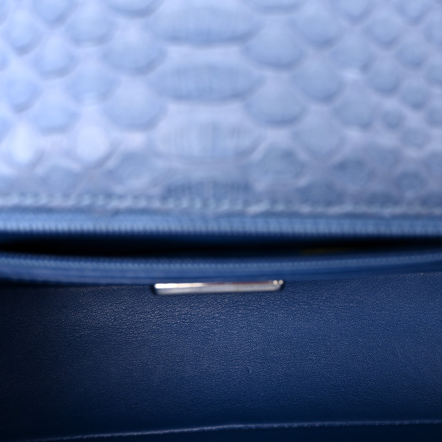 Chanel Snakeskin Mini Rectangular Flap Blue 5 of 11