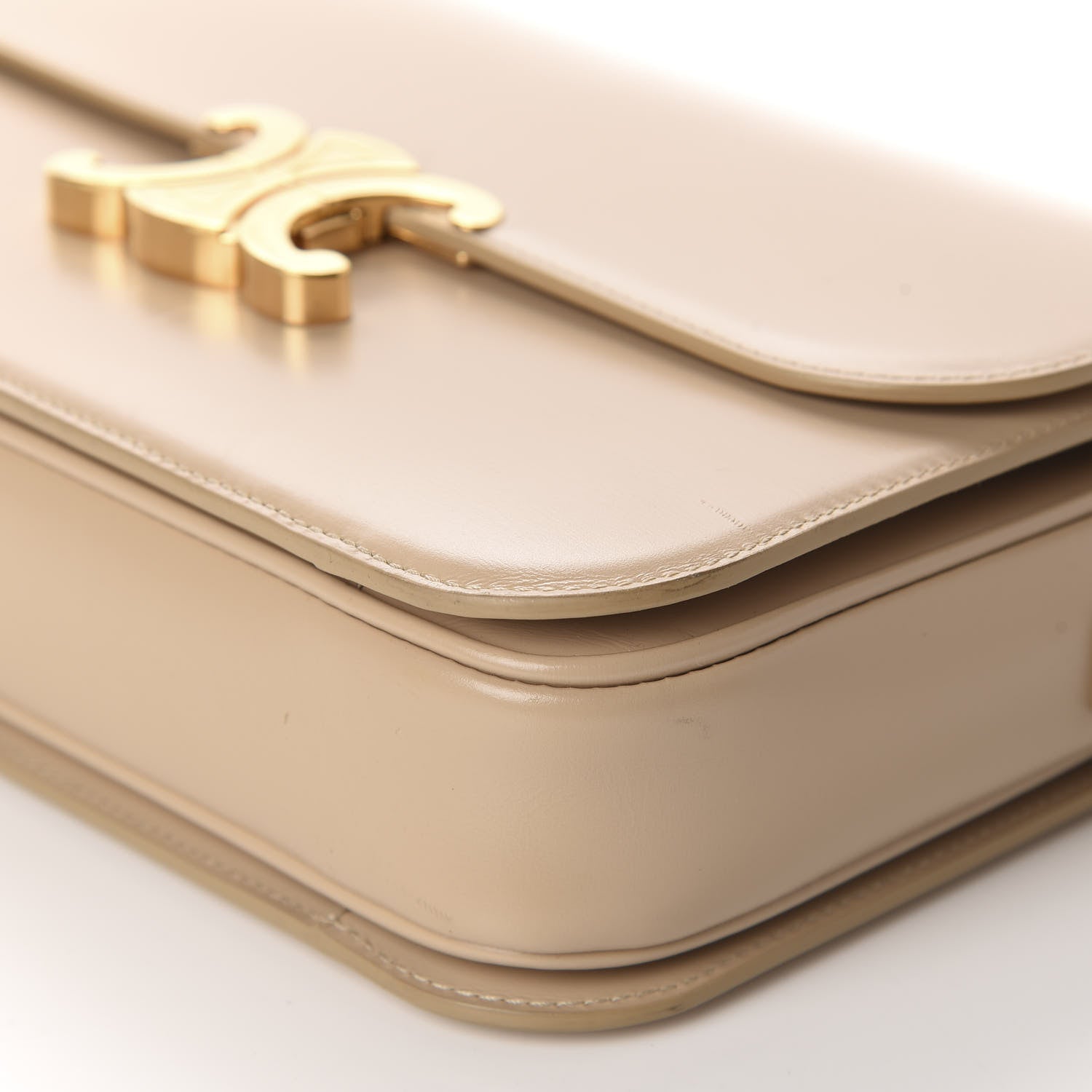 Celine Shiny Calfskin Medium Triomphe Nude 7 of 12