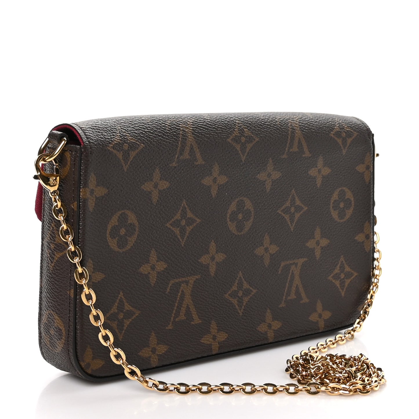 Monogram Pochette Felicie Chain Wallet Fuchsia