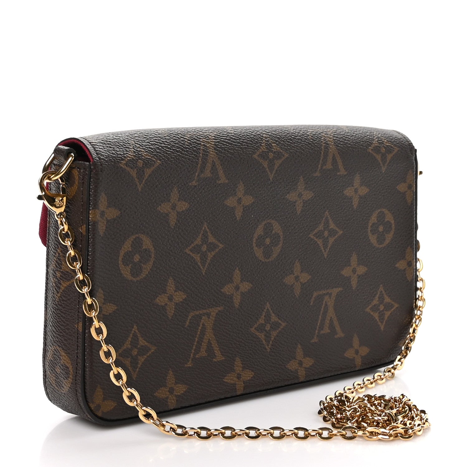 Louis Vuitton Monogram Pochette Felicie Chain Wallet Fuchsia 4 of 10