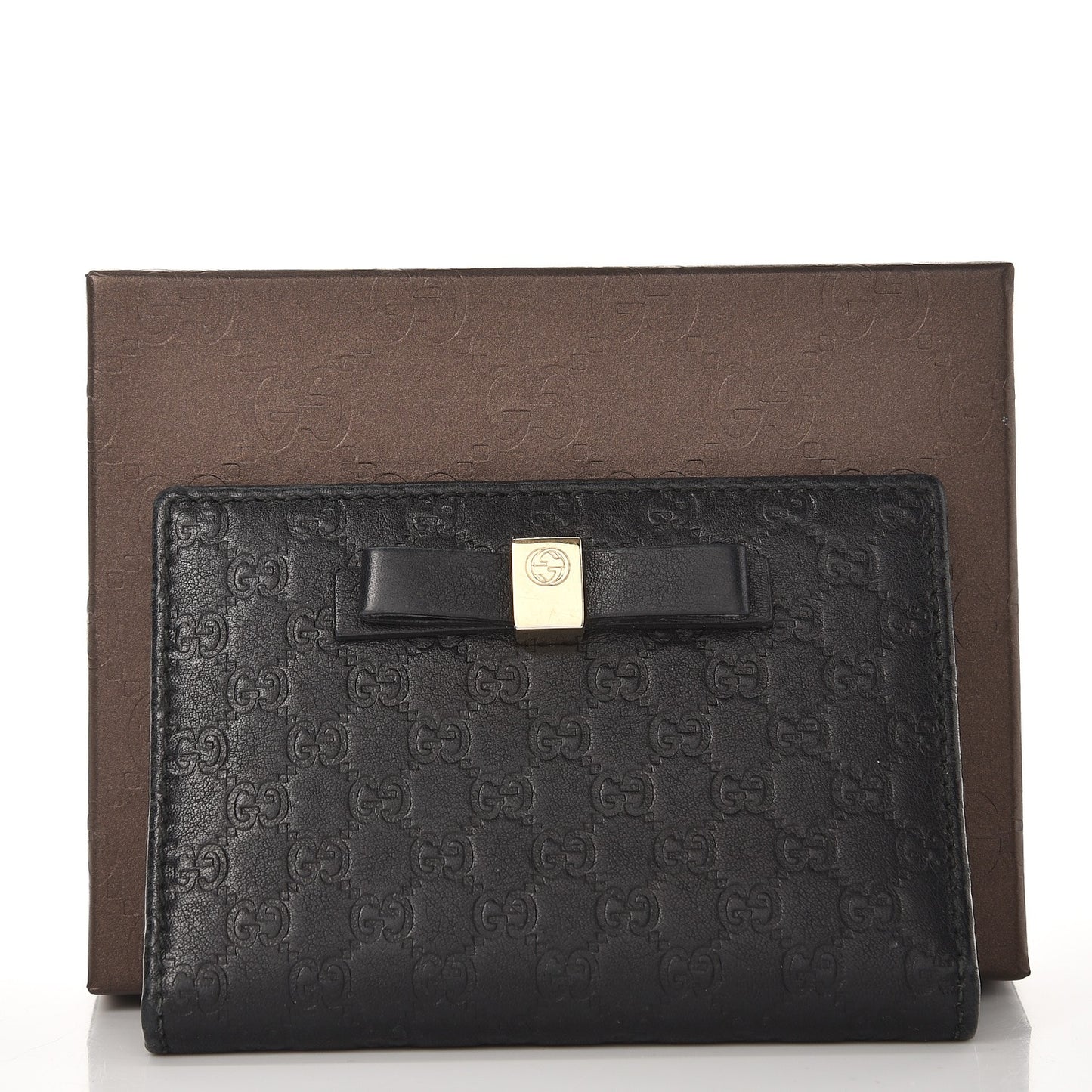 Microguccissima Bow Train Pass Case Black