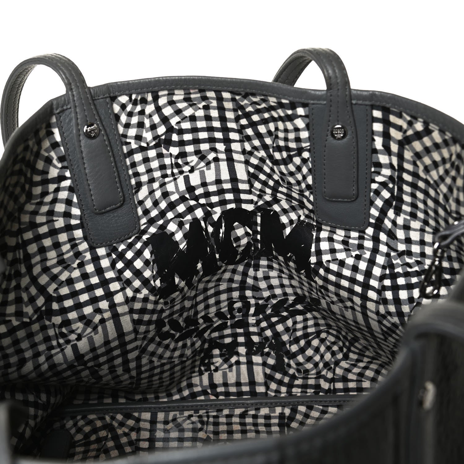 MCM Visetos Medium Liz Reversible Shopper Tote Phantom Grey 6 of 22