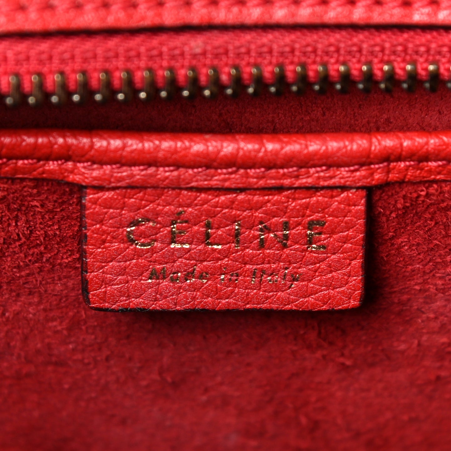 Drummed Calfskin Nano Luggage Red