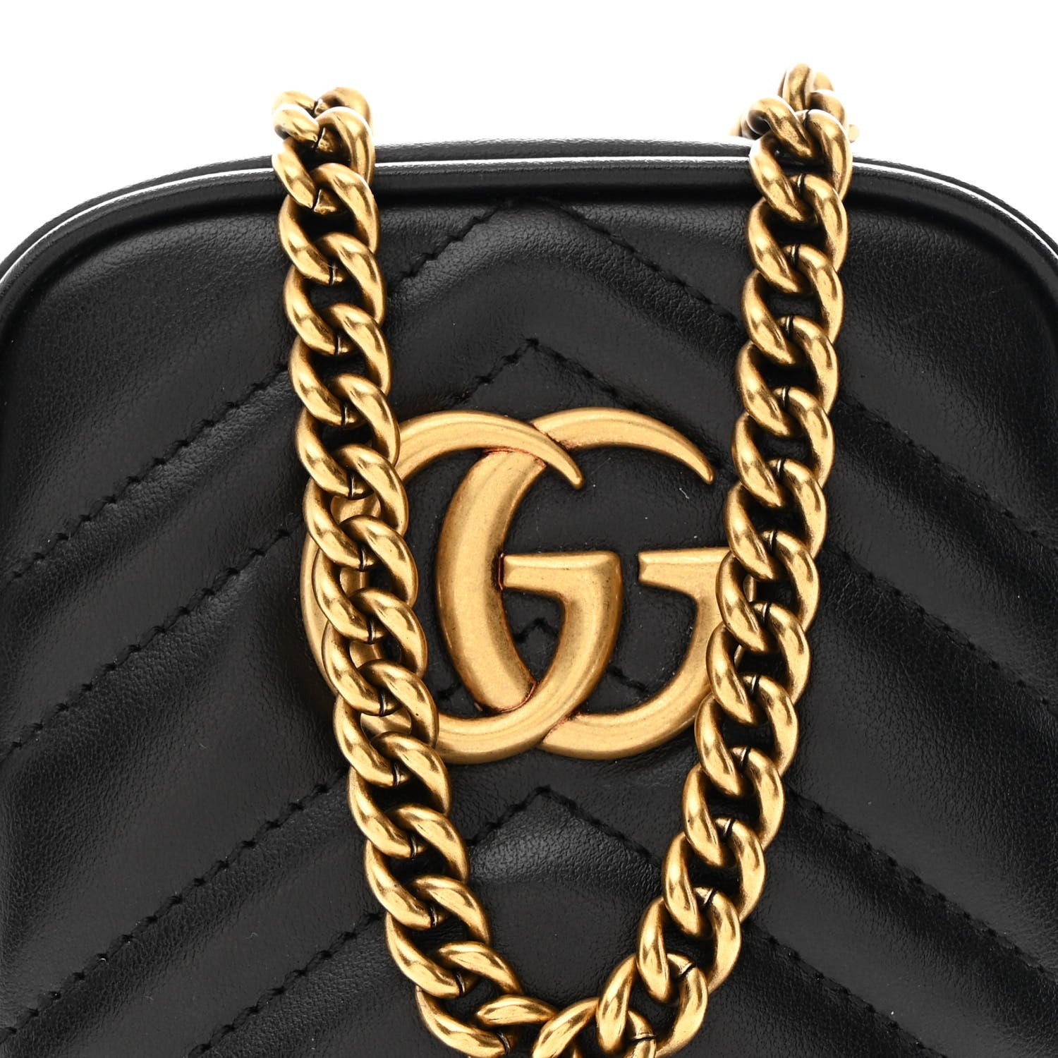 Gucci Calfskin Matelasse Mini GG Marmont Crossbody Bag Black 8 of 11