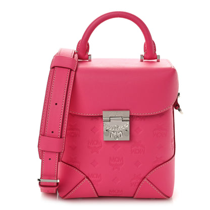 MCM Calfskin Ottomar Monogram Small Soft Berlin Crossbody Teaberry 1 of 8