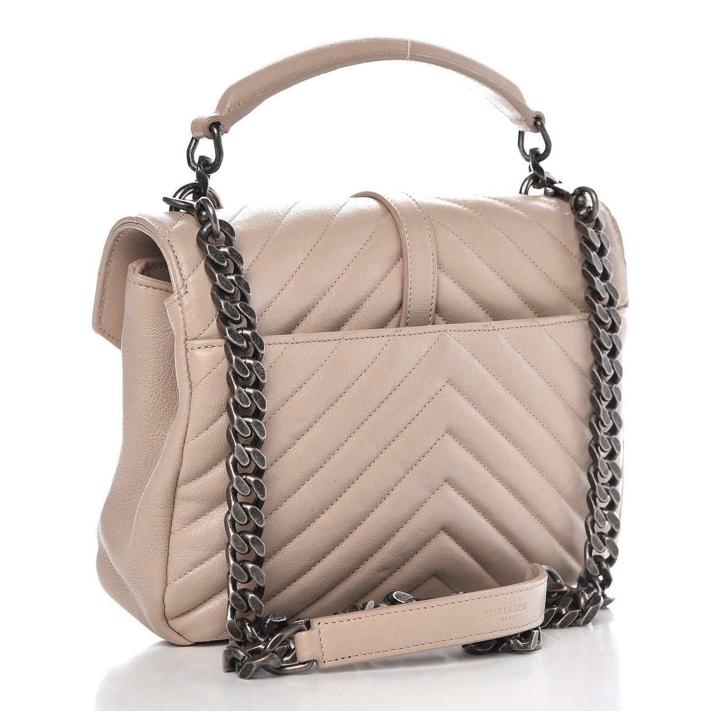 Sheepskin Matelasse Chevron Monogram Medium College Bag Rose Antic