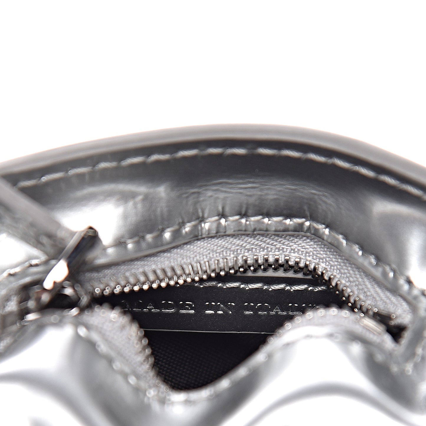 Patent Calfskin DK88 Tote Charm Silver