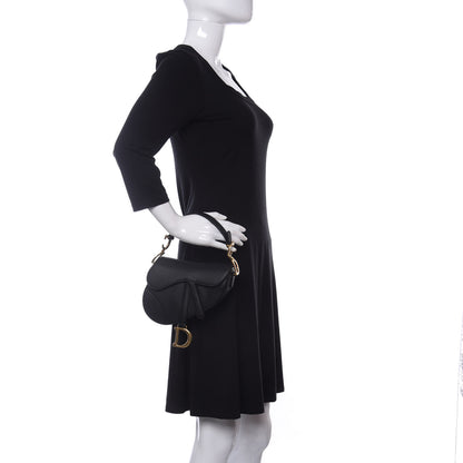 Christian Dior Grained Calfskin Mini Saddle Bag Black 2 of 11