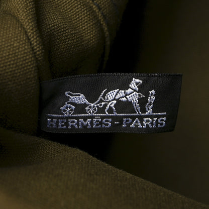 Hermes Canvas Fourre Tout MM Navy Green 11 of 17