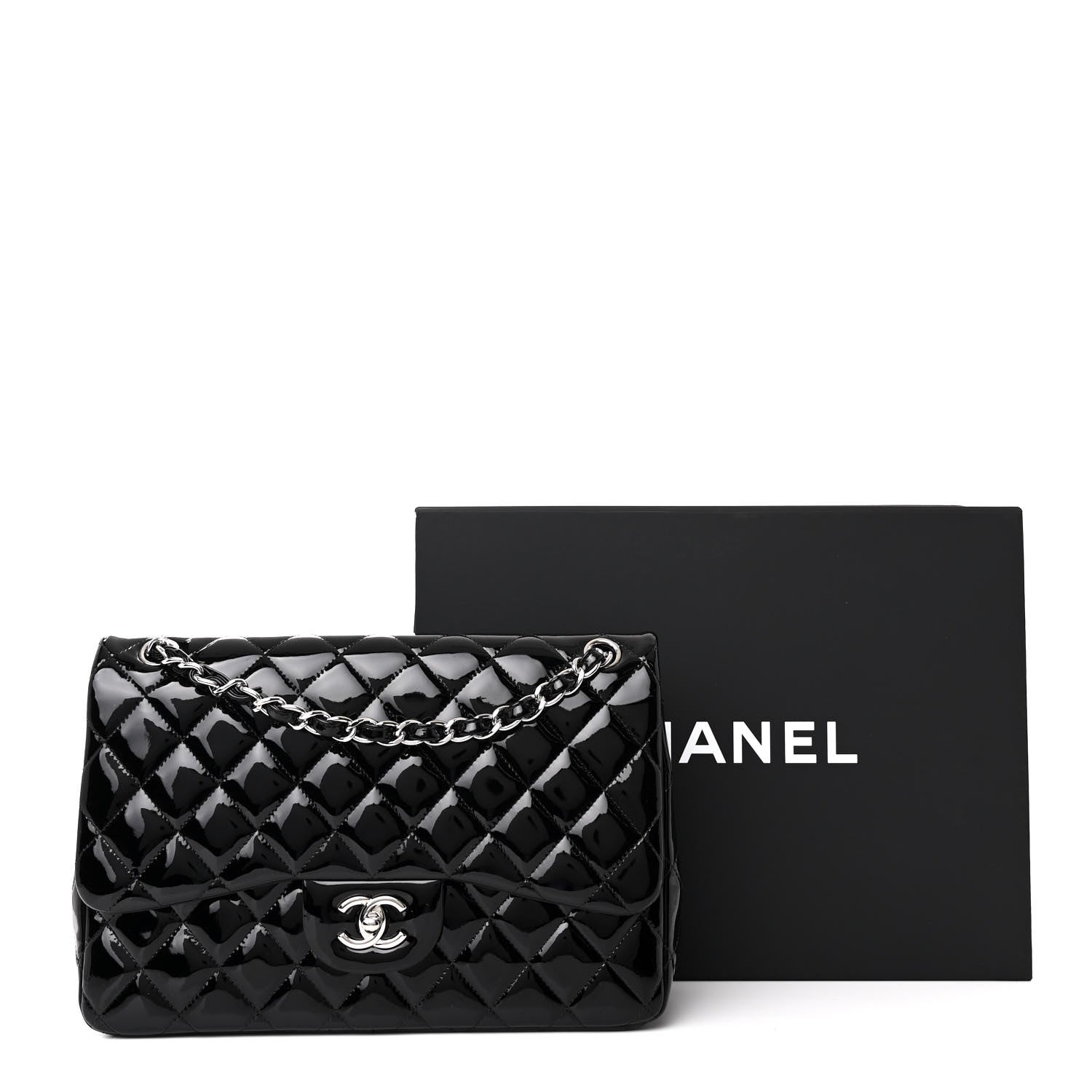 Chanel Patent Quilted Jumbo Double Flap Black 11 of 11