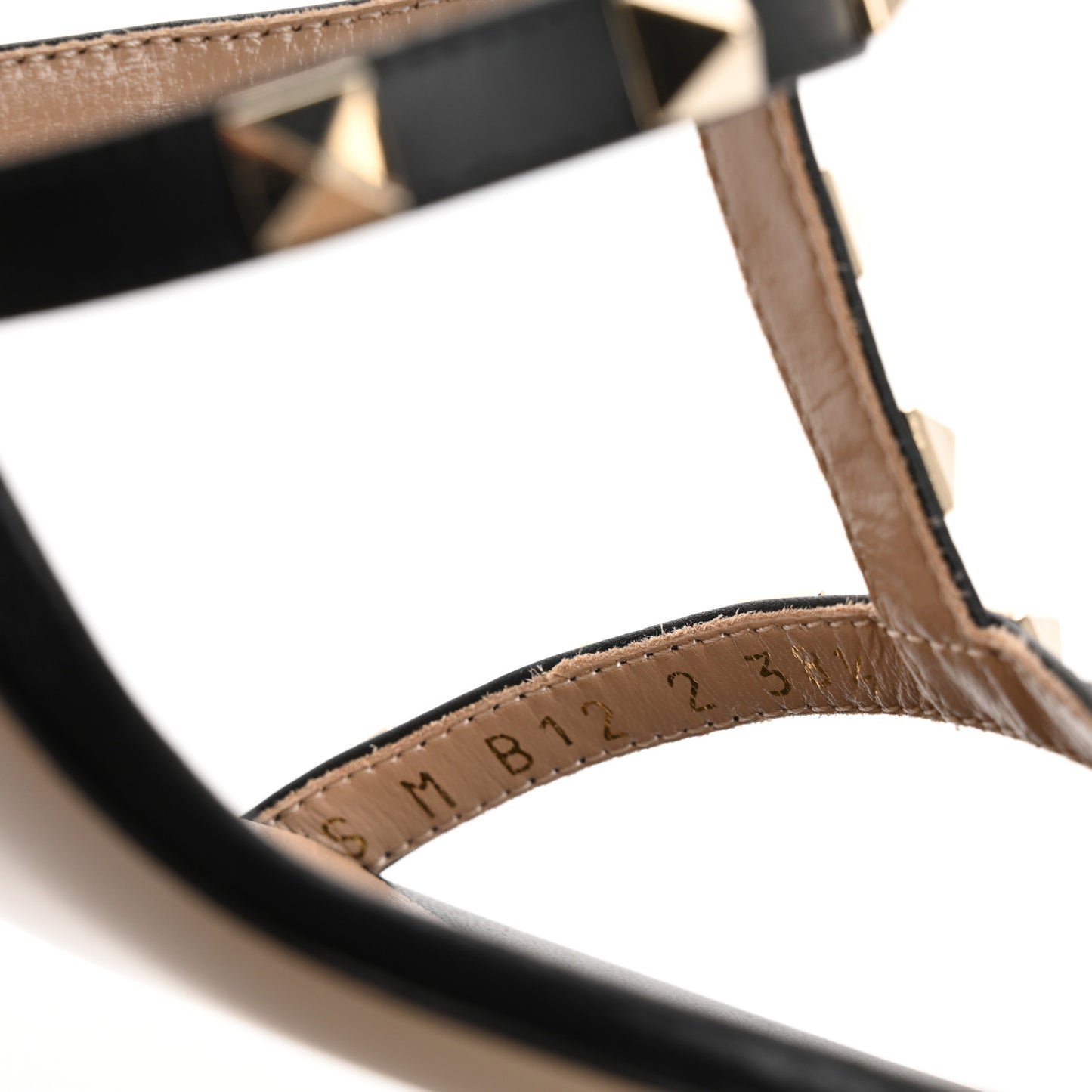 Calfskin Nappa Rockstud Gladiator 70mm Sandals 38.5 Black
