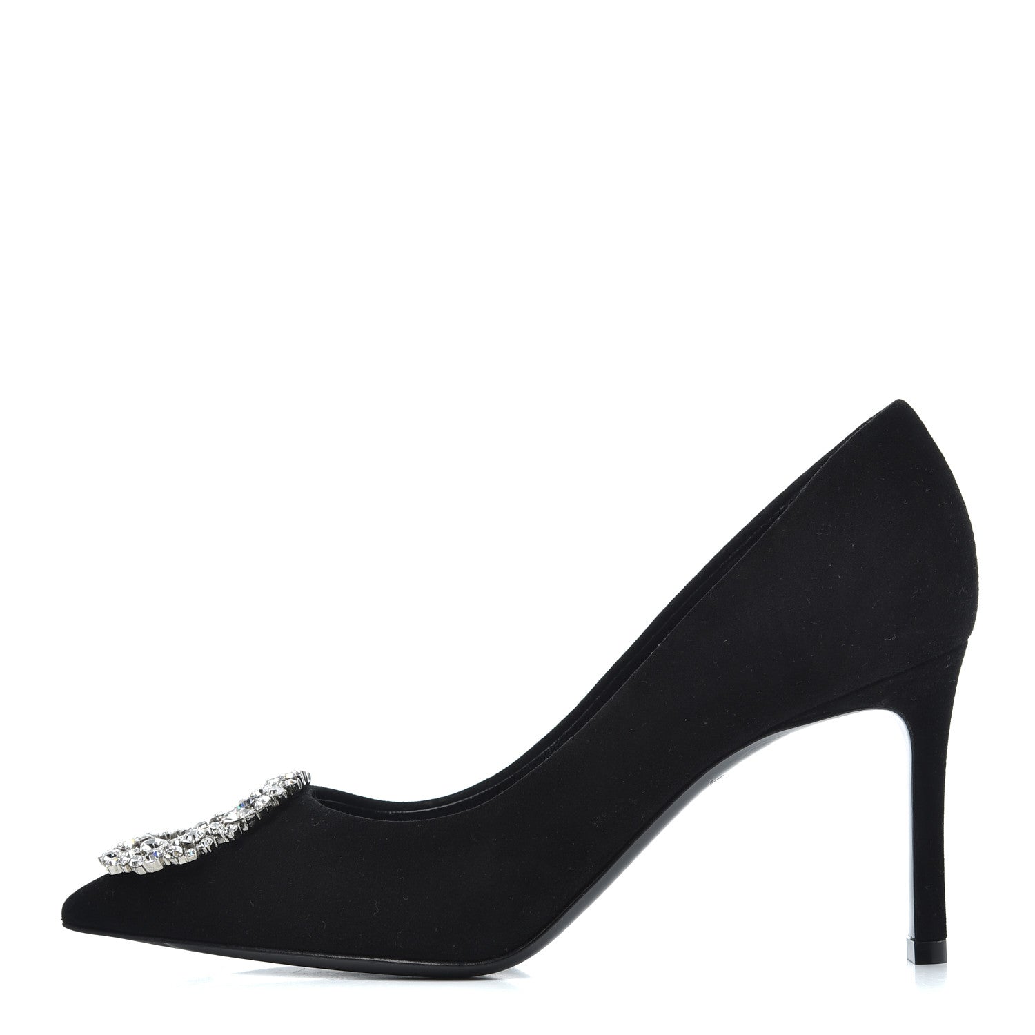 Louis Vuitton Suede Baby Goat Swarovski Crystal Madeleine Pumps 37 Black 1 of 13