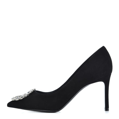 Louis Vuitton Suede Baby Goat Swarovski Crystal Madeleine Pumps 37 Black 1 of 13