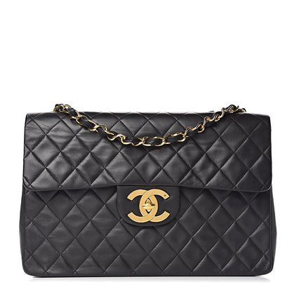 Chanel Lambskin Quilted XL Jumbo Single Flap Black 1 of 13