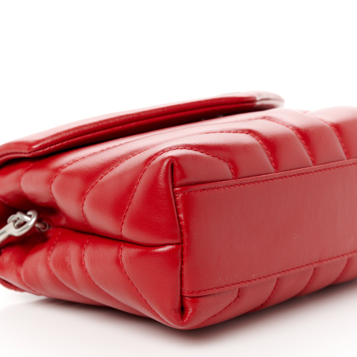 Saint Laurent Calfskin Y Quilted Monogram Toy Loulou Crossbody Bag Rouge Eros 10 of 12