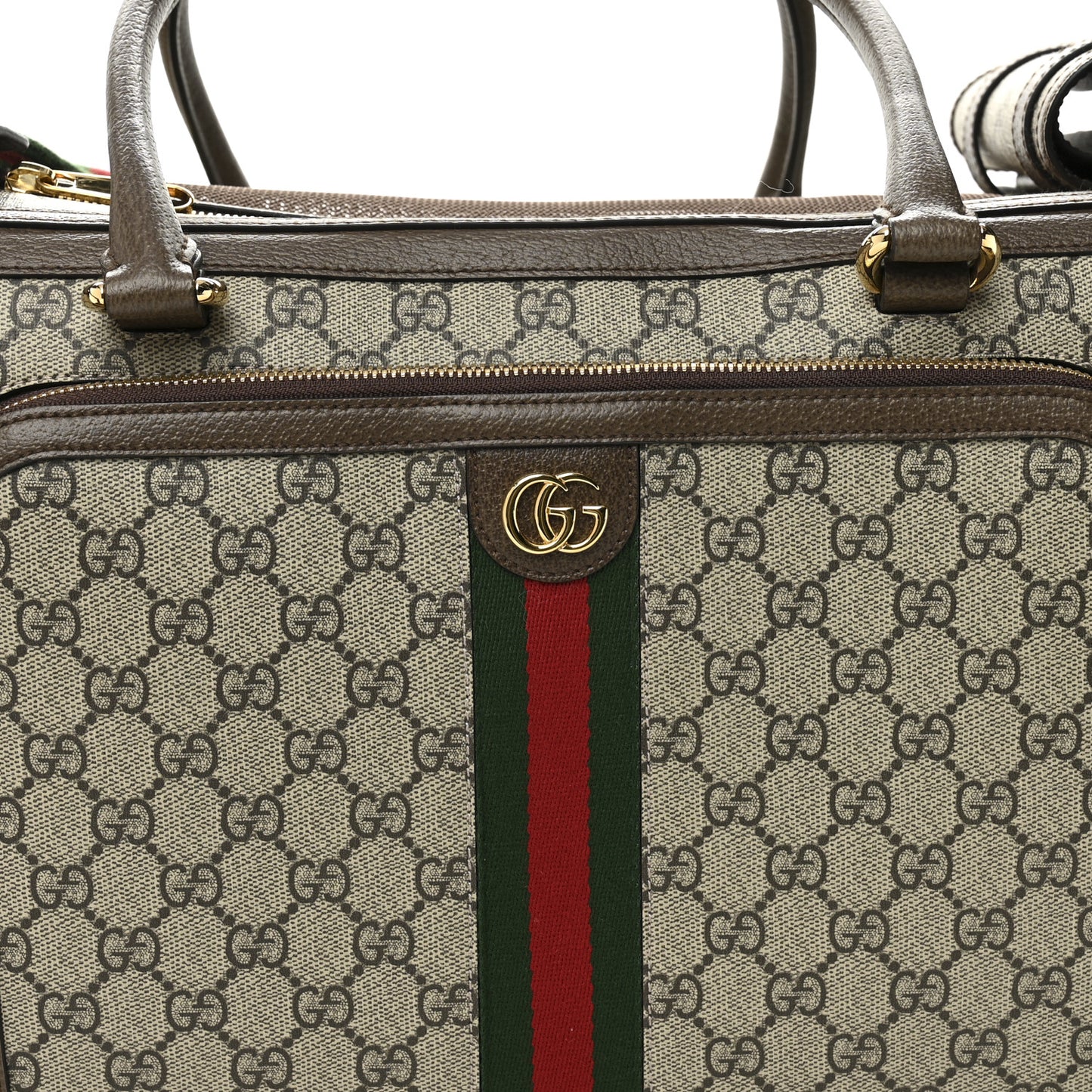 GG Supreme Monogram Web Small Pet Carrier Beige Ebony New Acero