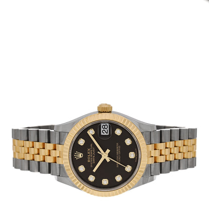 Rolex Stainless Steel 18K Yellow Gold Diamond 31mm Oyster Perpetual Datejust Watch Dark Grey 278273 2 of 5