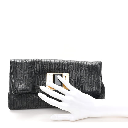 Louis Vuitton Calfskin Quilted Monogram Altair Clutch Black 2 of 7