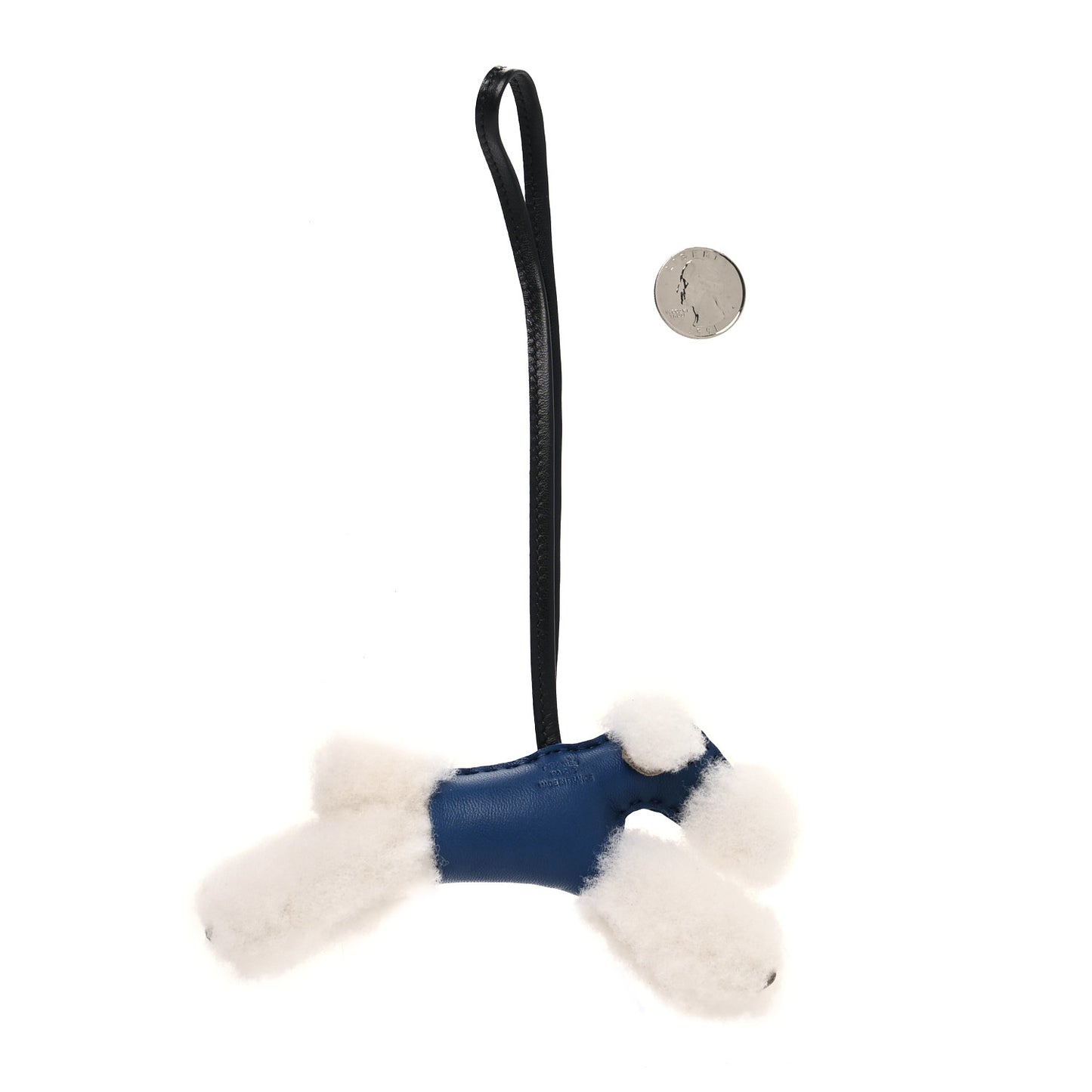 Milo Lambskin Shearling Budy Charm Bleu Saphir