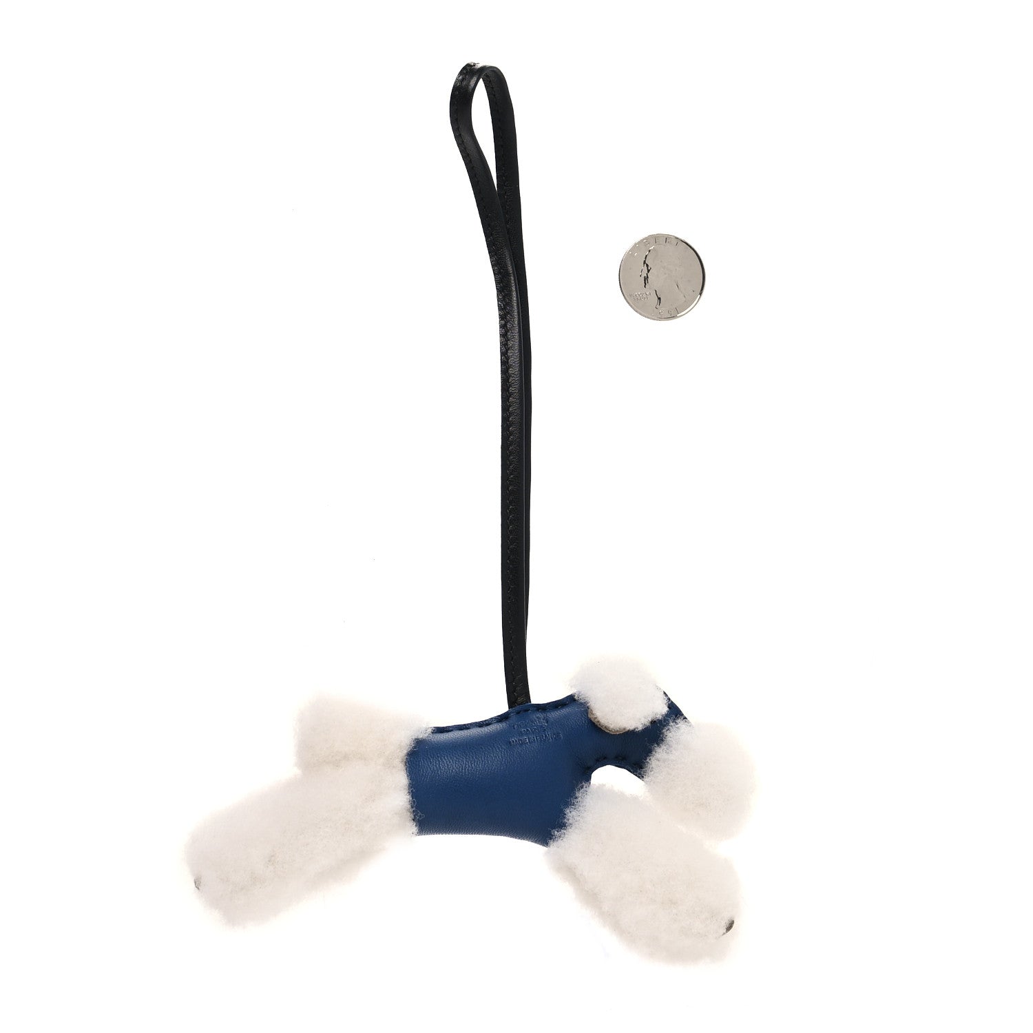 Hermes Milo Lambskin Shearling Budy Charm Bleu Saphir 2 of 3