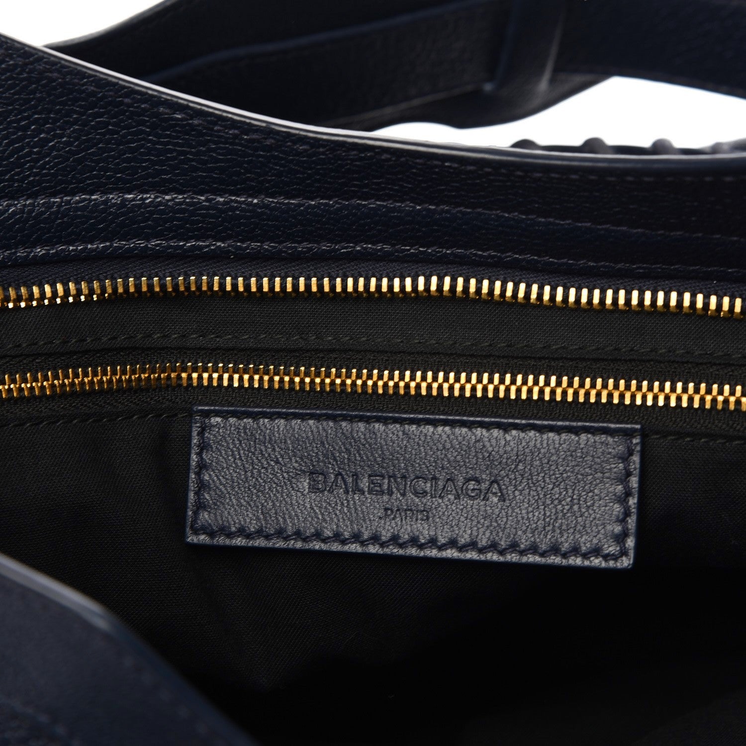 Balenciaga Chevre Gold Metallic Edge Hardware City Bleu Nuit Dark Sea 7 of 8