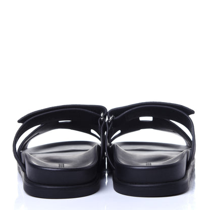 Hermes Suede Womens Chypre Sandals 39.5 Black 6 of 11