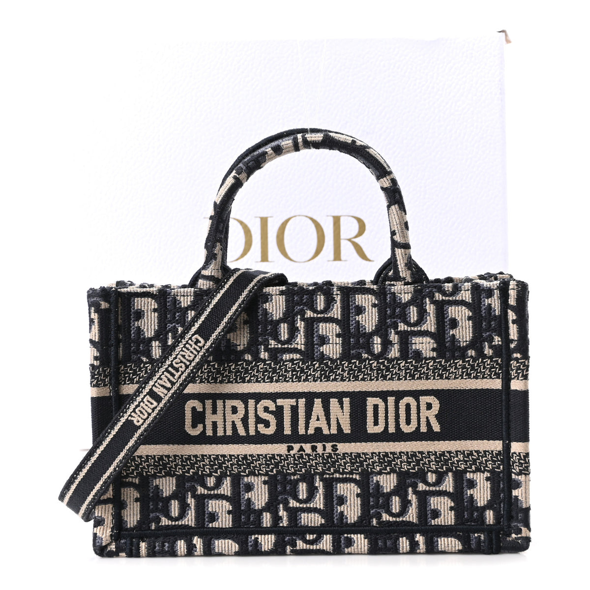Oblique Mini Book Tote With Strap Blue Multicolor